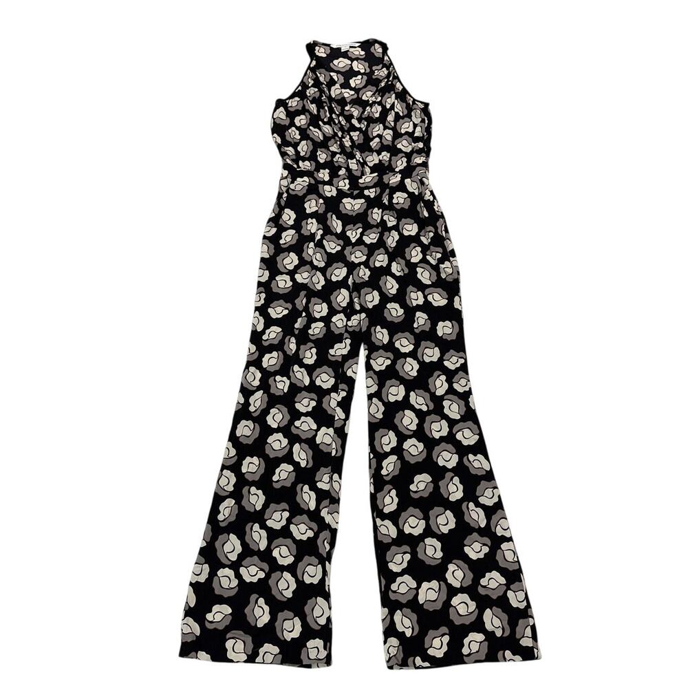 Diane Von Furstenberg Womens 4 Shancy Spaghetti Strap Jumpsuit Floral Silk - Picture 2 of 14
